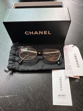 CHANEL Optical Glasses with Subtle Brown Accents